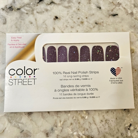 Color Street Other - Color Street Nail Polish Strips - Bordeaux Glitz (Deep Purple With Glitter)